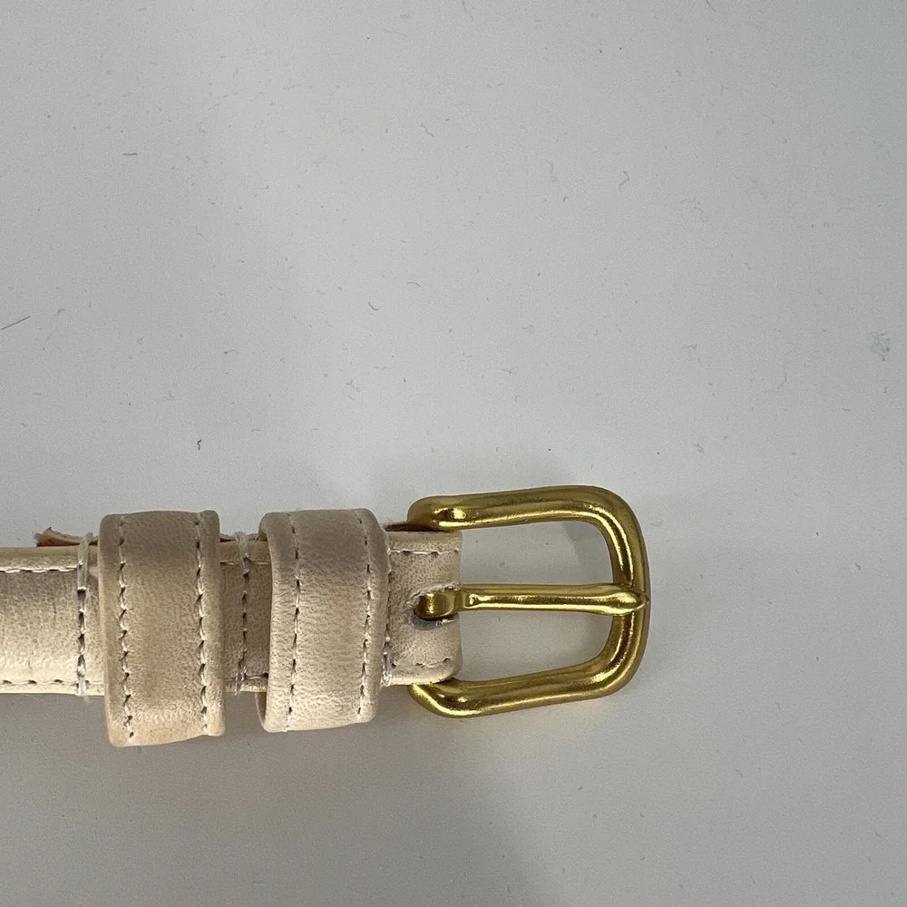 Vtg Coach White Leather‎ Belt #2813 Womens 26